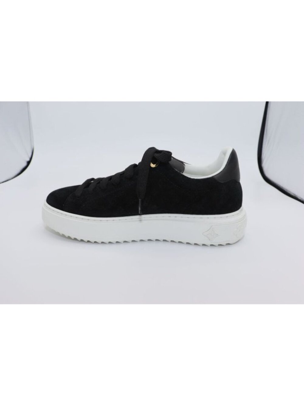 Louis Vuitton Monogram Time Outlines Leather Suede Sneakers - Picture 6 of 15